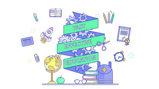 教育图标组合标题学习