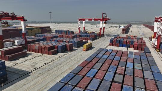 无人码头 港口 广州南沙港视频素材模板下载