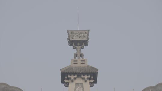 贵州茅台镇中国酒文化铖博物馆复古景观雕像视频素材模板下载