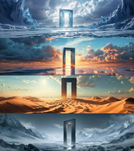 超宽屏科幻未来时空之门创意场景开场片头高清在线视频素材下载