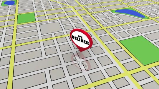 我们提供位置餐厅服务地图Pin 3D动画
