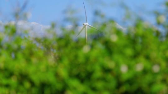 绿地上的风力发电