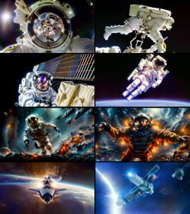 宇宙外太空宇航员探索空间站高清在线视频素材下载