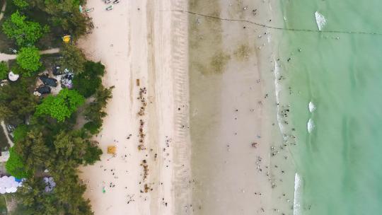 广西涠洲岛石螺口海滩 俯拍 海岸线