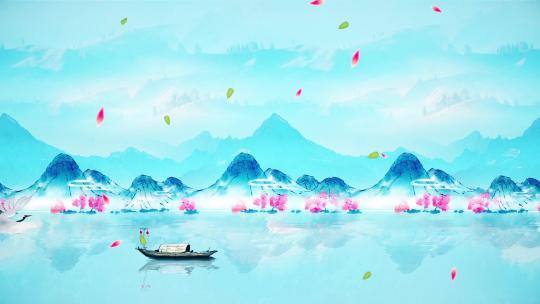 【循环】 水韵江南仙鹤背景