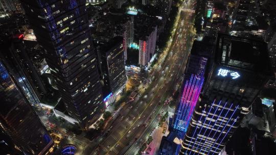 4K深圳上沙下沙建筑群夜景航拍视频素材模板下载
