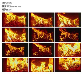 熊熊燃烧的壁炉：火焰的舞动魅力高清在线视频素材下载