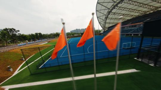 杭州亚运公园曲棍球场fpv一镜到底视频素材模板下载