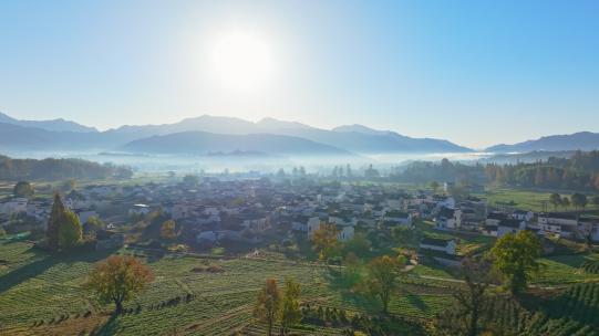 安徽黄山黟县卢村皖南秋色徽派建筑村落