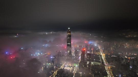 深圳城市夜景云海视频素材模板下载