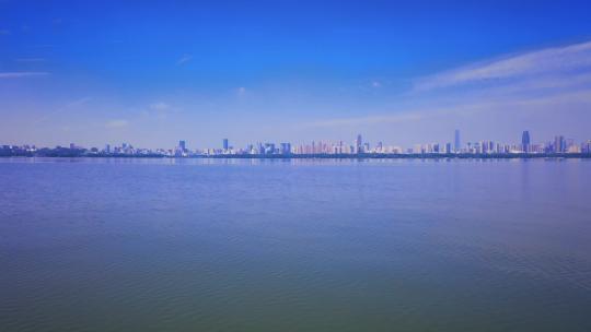 武汉东湖公园风景区自然风光航拍视频视频素材模板下载
