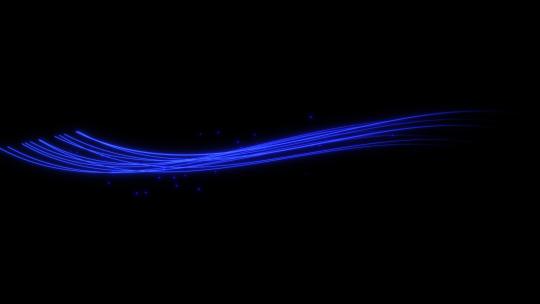 蓝色 唯美光线 粒子线条 光条 起伏线条