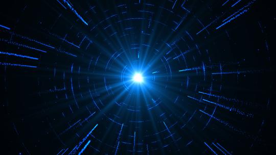 4K大气粒子蓝色轨道背景AE模板