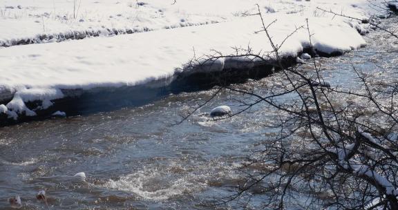 冰雪开始融化的河流