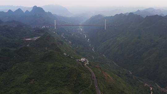 贵阳坝陵河大桥航拍视频素材模板下载